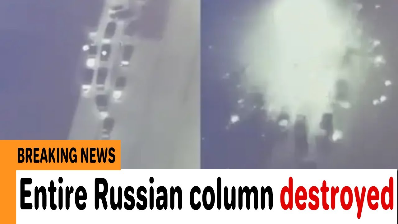 Entire Russian column destroyed by Ukrainiandrone guided artillery