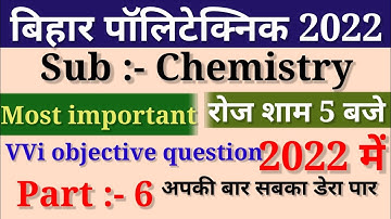 polytechnic chemistry l polytechnic chemistry 2022 I polytechnic entrance exam chemistry I