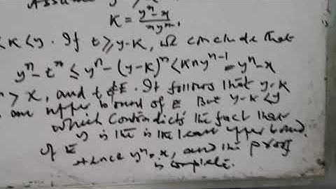 For every real x  greater than zero and every integer n greater than zero, there is one real y^n= x
