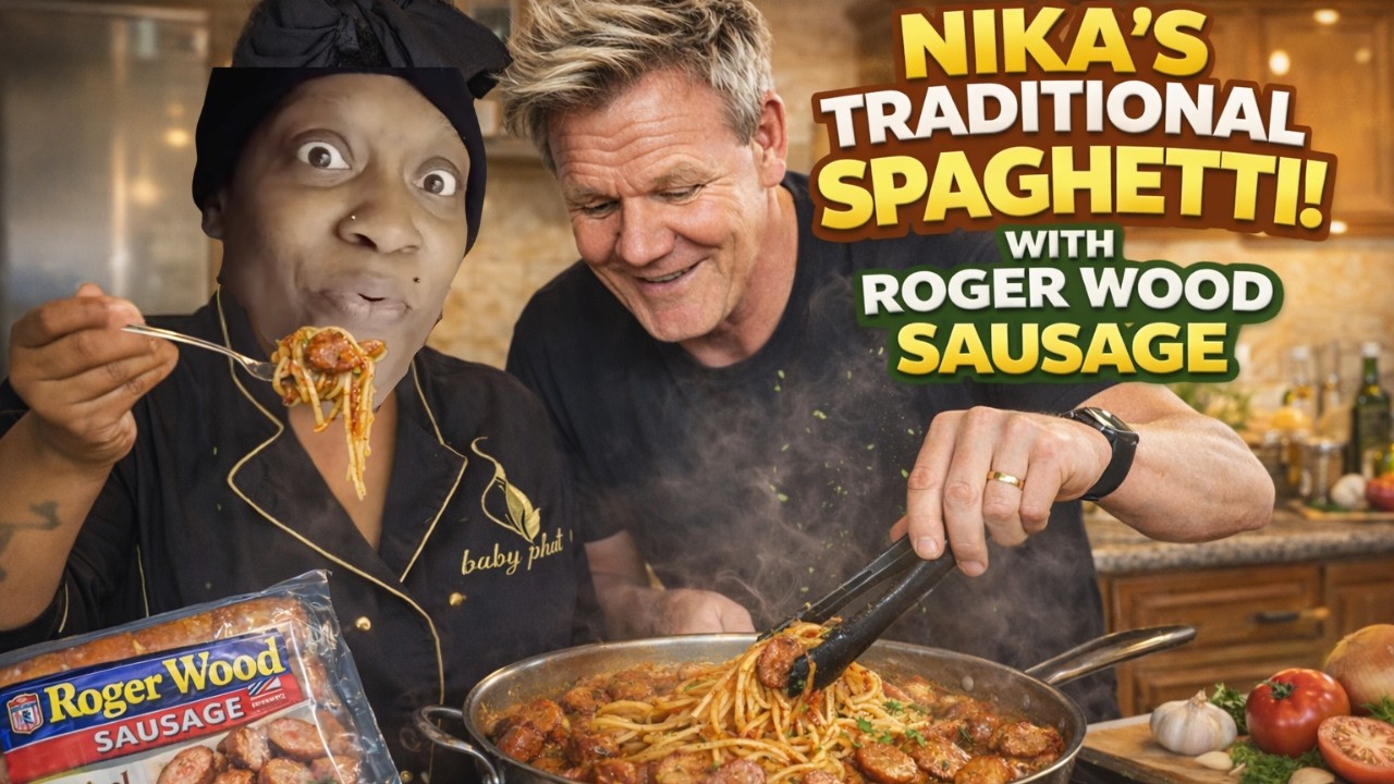 «Традиционные» спагетти Ники с колбасками Роджера Вуда… Гордон Рэмси бы просто сошёл с ума 😭