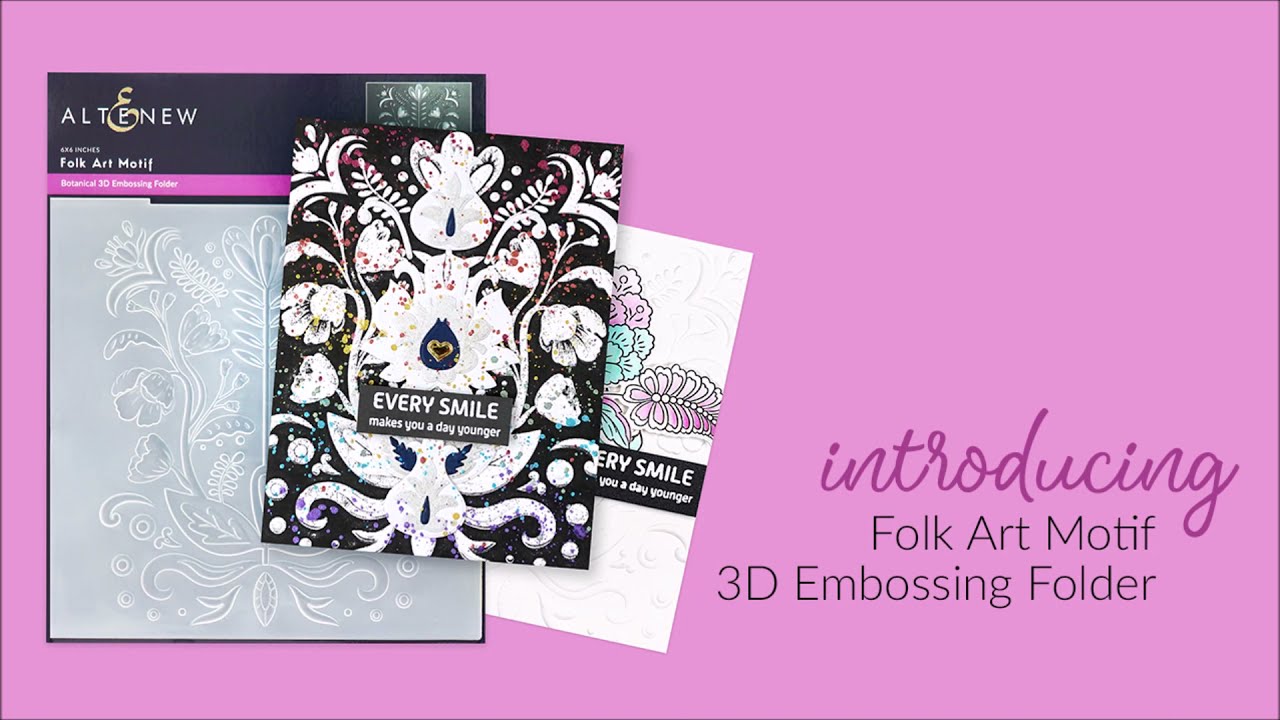 Beautiful Folk Art Motif 3D Embossing Folder for Paper Crafting