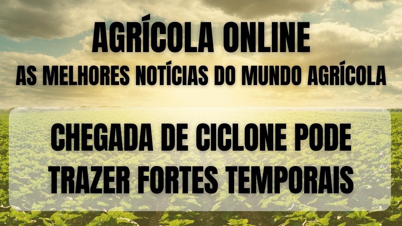 AGRÍCOLA ONLINE - CHEGADA DE CICLONE PODE TRAZER FORTES TEMPORAIS | 03/10/2022