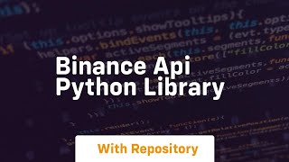 binance api python library