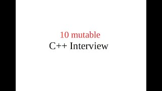 mutable C++ example