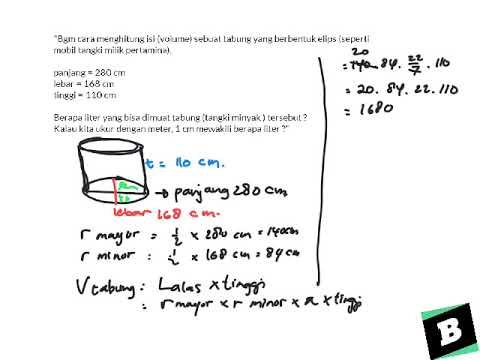 Bagaimana cara menghitung isi & volume sebuah tabung yang berbentuk elips seperti tabung pertamina!