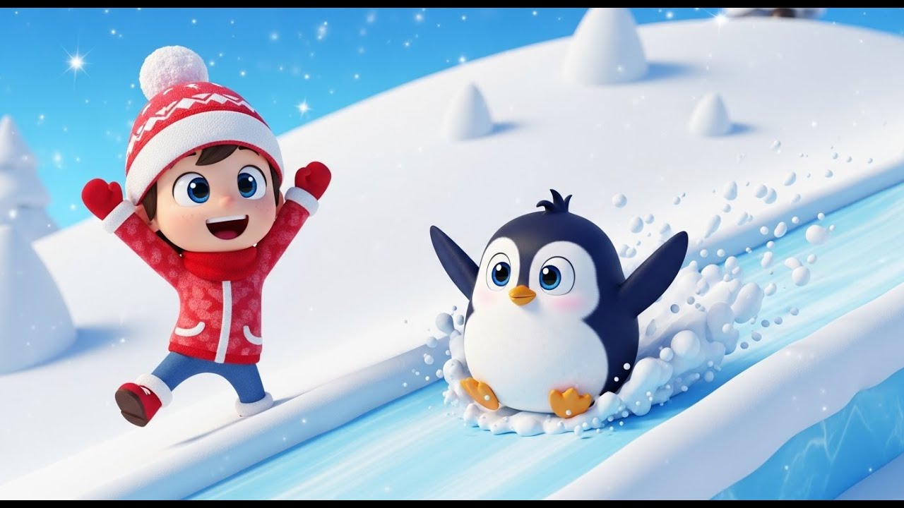 Penguin Slide Song for Kids | Fun Penguin Dance Song, Popular Nursery Rhyme, Baby Songs & Kids Music