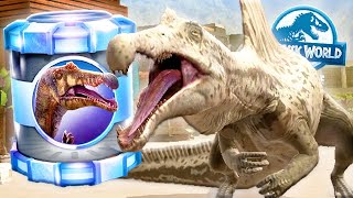 NEW OMEGA SPINOSAURUS AEGYPTIACUS RAID DEFEATED!!! (JURASSIC WORLD ALIVE) screenshot 5