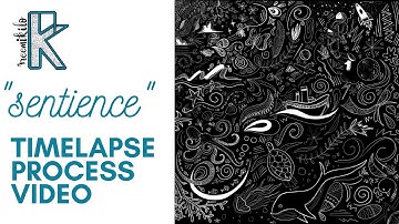 "Sentience" Doodle Art, Drawing on Autodesk Sketchbook -Time Lapse || Process Video