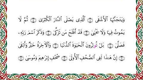 سورة الأعلى برواية ابن وردان عن أبي جعفر ــ الشيخ مفتاح السلطني