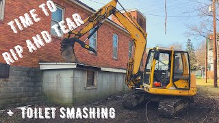 Demolishing Part of an Abandoned Church! and Clearing trees with an Excavator!! Ep.8