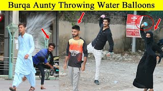 Burqa Aunty Throwing Water Balloons | Masti Prank Tv