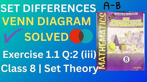 Class 8 Math – Set Differences | Exercise 1.1 Q:2 (iii) | Set Theory Made Easy