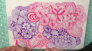 Spring Flower Zentangles in My Zendoodle Quigtangle