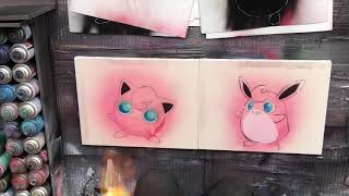 Jigglypuff and Wigglytuff - Pokemon spray painting!