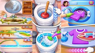 Home Cleaning Master Game Bathroom Laundry Gameplay Video  screenshot 3