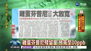 雞蛋芬普尼殘留量 放寬至10ppb