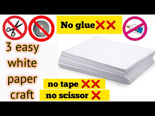 2 Easy and Cheap White Paper Craft Ideas without glue and scissor, DIY Craft, Paper Craft