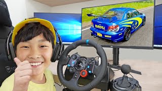 예준이의 자동차 게임 플레이 전동차 게이밍 휠 개봉놀이 Car Game Play with Power Wheels screenshot 4