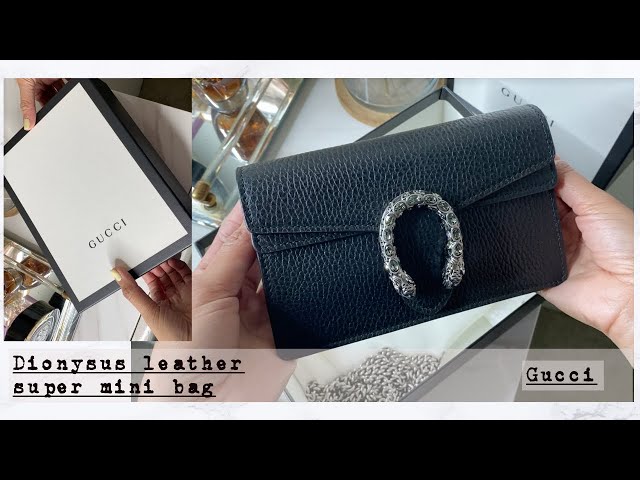 Gucci Dionysus Leather Super Mini Bag - Black for Women