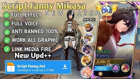 Script Fanny Attack on Titan - Mikasa No Password | Full Effect Voice | New Patch