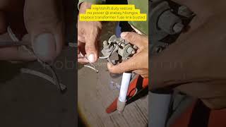 replace transformer fuse link busted #lineman #pobrenglineman #youtubeshorts #electricity