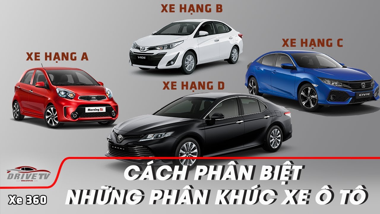 DRIVE TV | Cách phân biệt những phân khúc xe ô tô - Xe hạng A, B, C, D ...