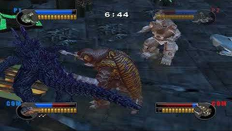 Godzilla Unleashed Brawl Mothership - Godzilla 2000 & Battra vs MechaGodzilla 2 & Megalon