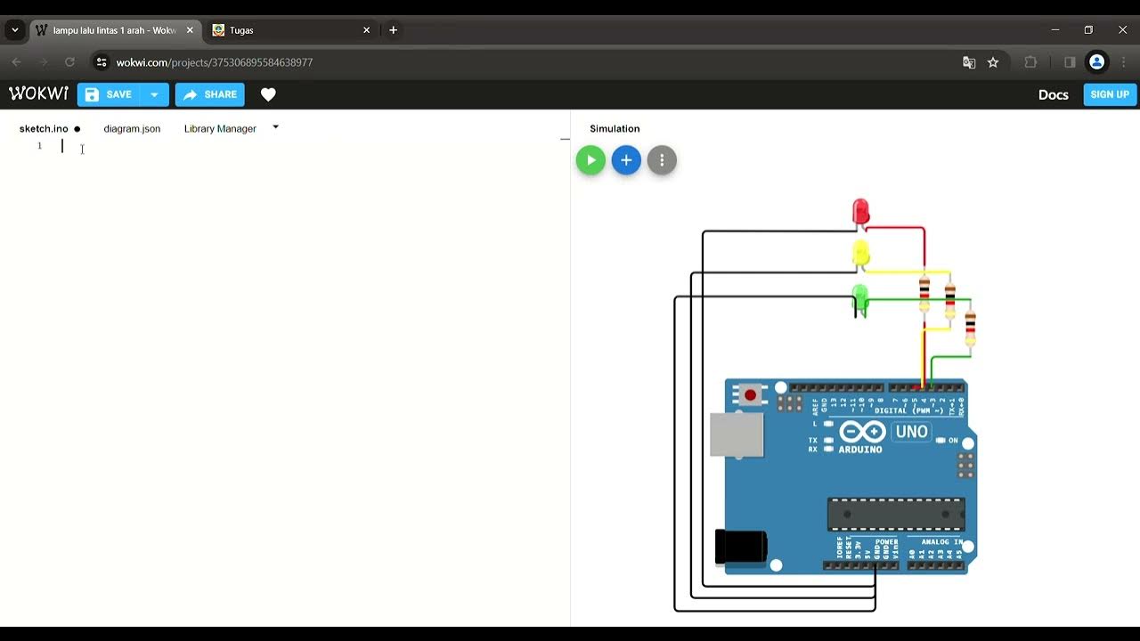 Tugas projects 1 rangkaian led arduino lampu lalu lintas youtube