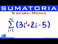 Sumatoria de suma o diferencia