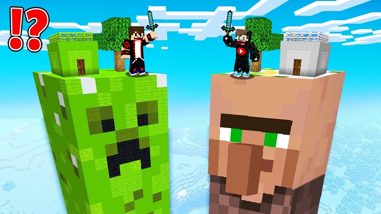 ماين كرافت : حـرب أبراج الوحوش العمالقة ولكن برج القروي ضد برج الكريبر !!؟ 🔥😱