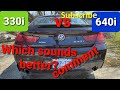 BMW 640i vs 330i Exhaust Sound in Sport Mode 4 vs 6 cylinder