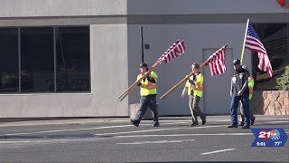 Scouts, volunteers place 250 flags in downtown Bend to honor fallen