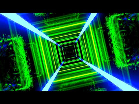 NeonVision 4K - Futuristic Green and Blue Light Tunnel (No Sound) | 2 Hours in Ultra HD