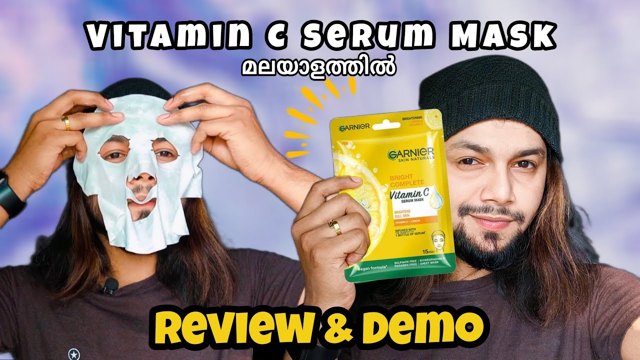 Garnier vitamin C serum mask for instant brightening | preview & demo
