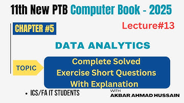 Complete Solved Exercise Short Questions| Data Analytics|New PECTAA Computer 1st Year Book |ICS|FAIT