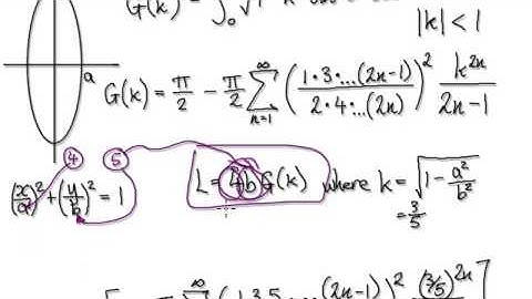 Video 2854 - Arc length of an ellipse using series - Part 2/2