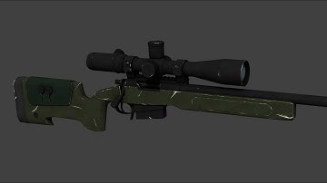 m4oa5 Sniper Rifle Speed Modeling - Blender 3D