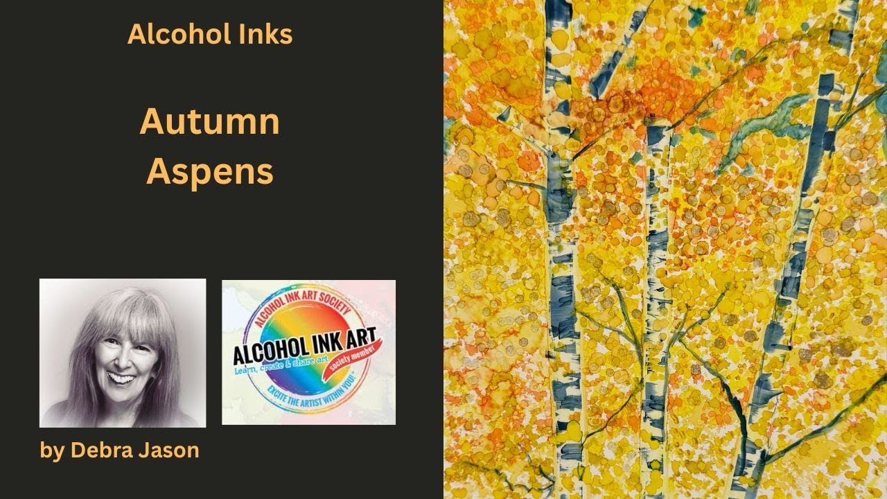 Живопись спиртовыми чернилами — Осенние осины