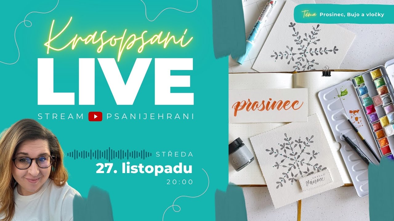 Krasopisný LIVE stream – Malované vločky a prosincový Bullet Journal