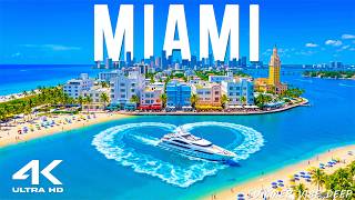 Miami 4K 🇺🇸 Luxury Coastal Views, Turquoise Waters & Tropical Skyline Drone Footage