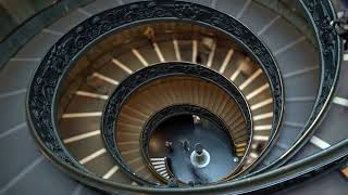 Time Lapse of the modern Bramante spiral stairs of the Vatican Museums