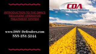 Negligent Operator Treatment System  (NOTS) Suspension at the California DMV