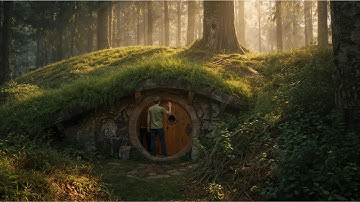 Biến Triền Dốc Hoang Vu Thành Nhà Hobbit Giữa Rừng | Lều Gỗ Nửa Hầm, Mái Rêu, Lò Sưởi Đá Ấm Áp