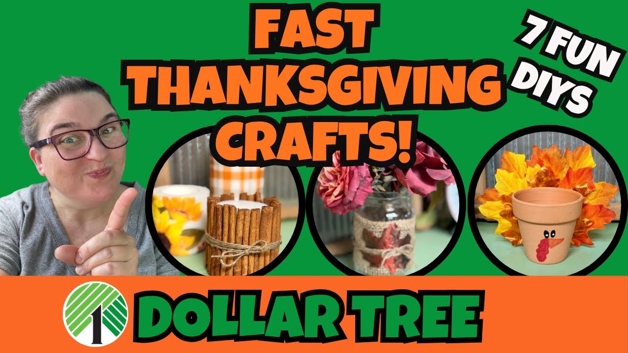7 супер БЫСТРЫХ И ПРОСТЫХ идей декора ко Дню благодарения (все от Dollar Tree!)