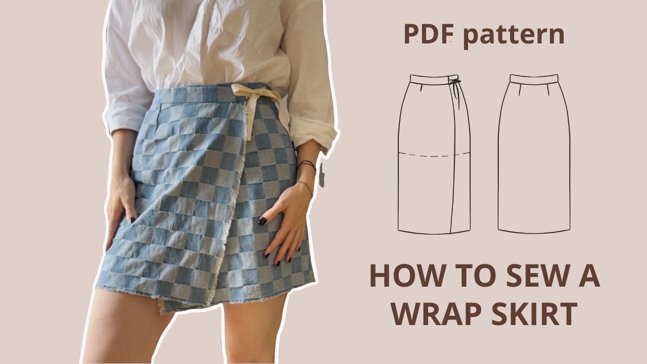 Sew This Easy Denim Wrap Skirt | PDF Pattern Included! - YouTube