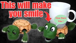 This Will Make You Smile Novelty 3D Printed Moving Turtle Mug Holder