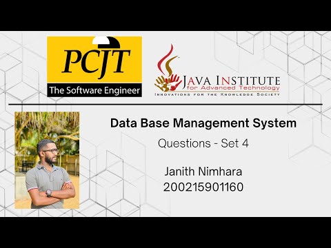 Question Set 4 | Database Management System | Java Institute