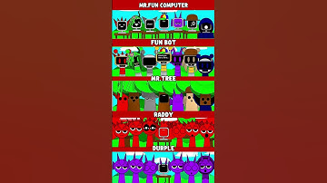 Incredibox Sprunki but Raddy vs Mr.Fun Computer vs Mr.Tree vs Robot vs Durple #sprunkimod #roblox