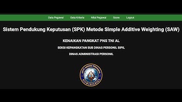 VIDEO APLIKASI SPK PANGKAT DENGAN METODE SAW