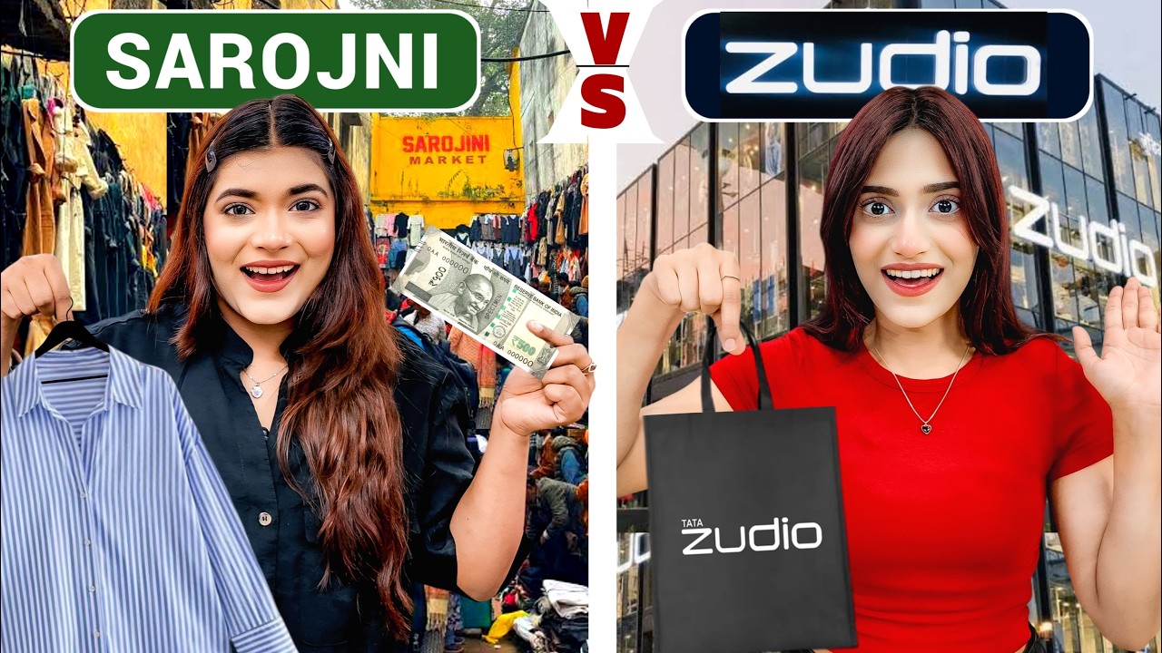 Rs 500 At SAROJINI Market Vs Rs 500 At ZUDIO Challenge | Cheap Vs Expensive 🤑 | Mahjabeen Ali
